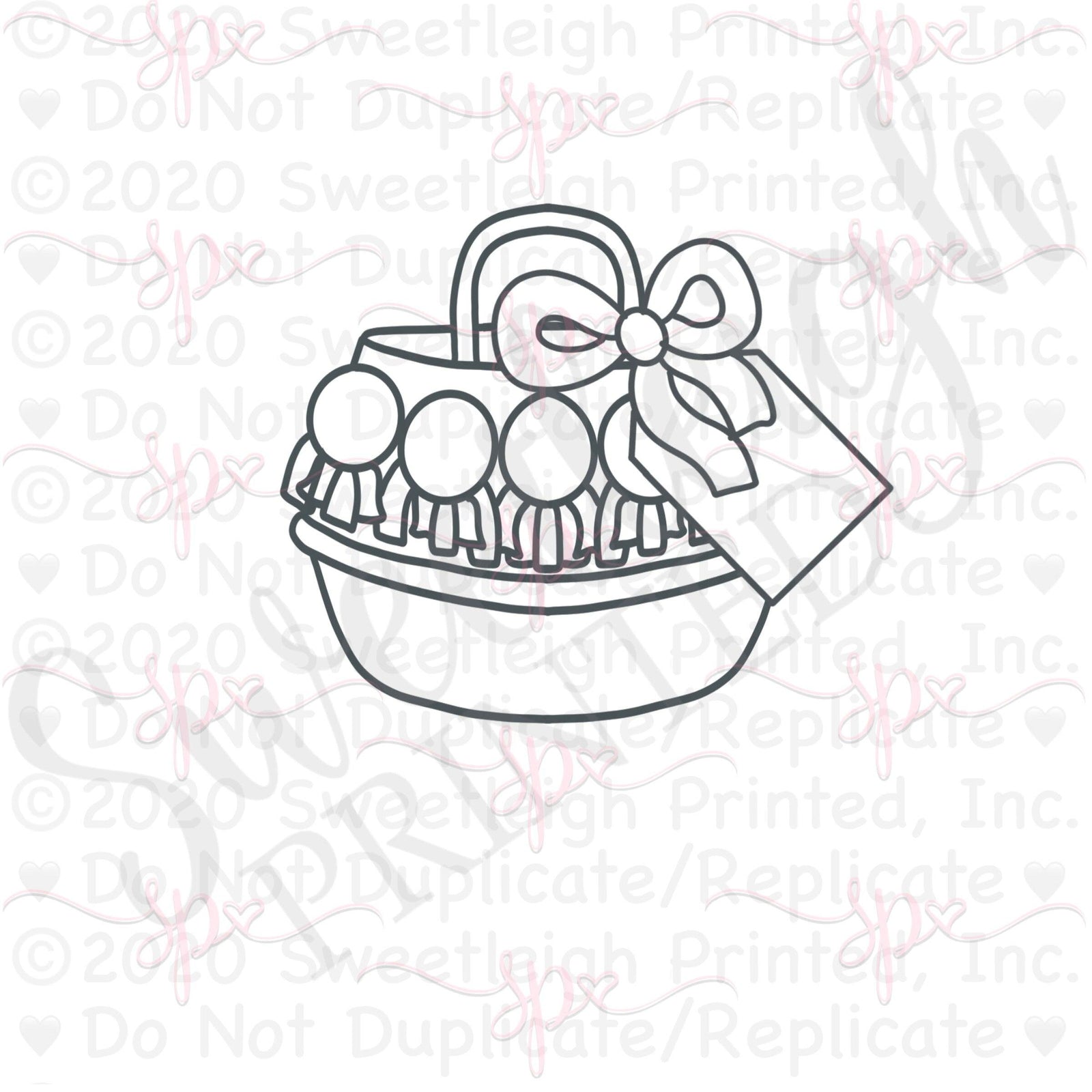 Tall Pom Pom Basket with Tag Cookie Cutter - Sweetleigh 