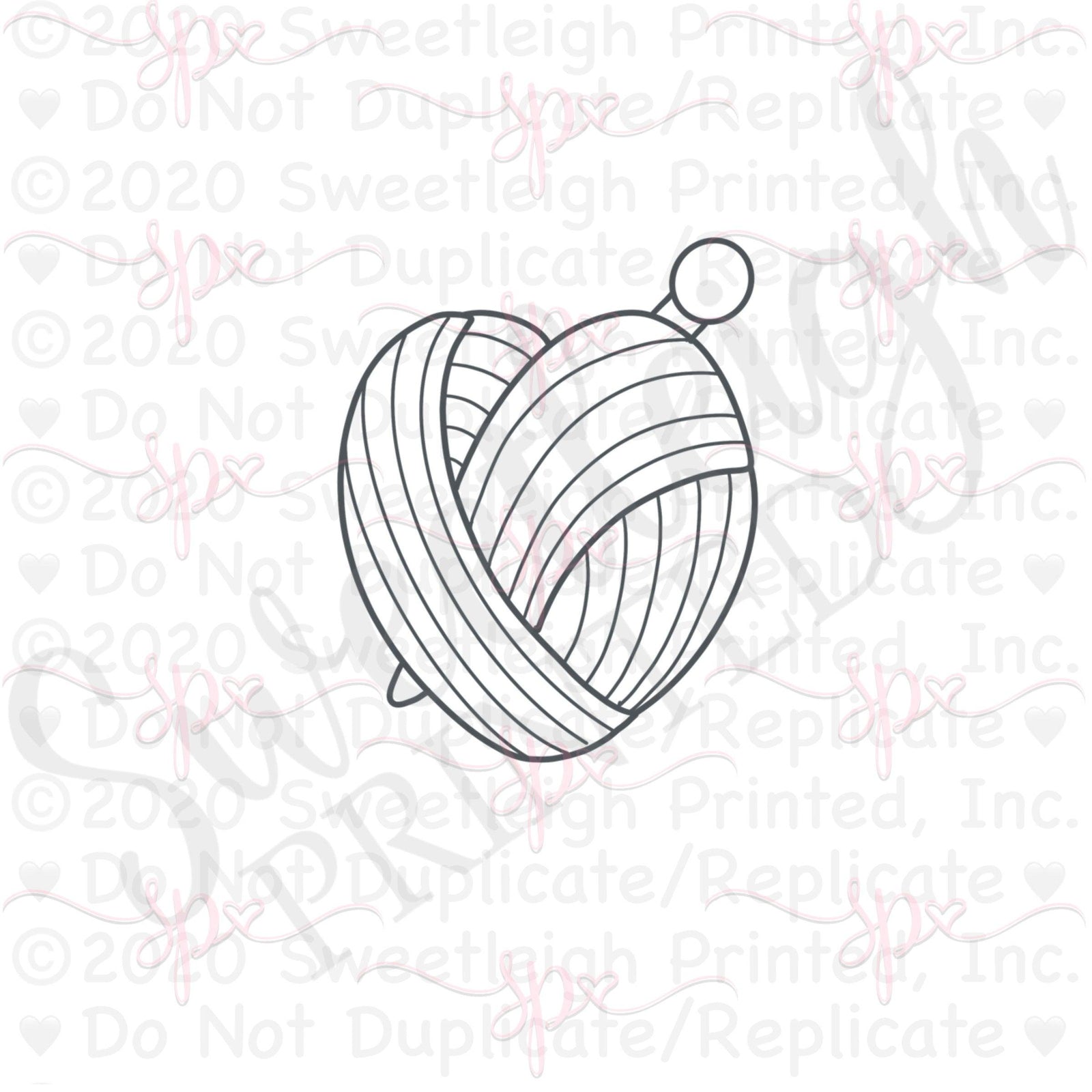 Tall Yarn Heart Cookie Cutter - Sweetleigh 