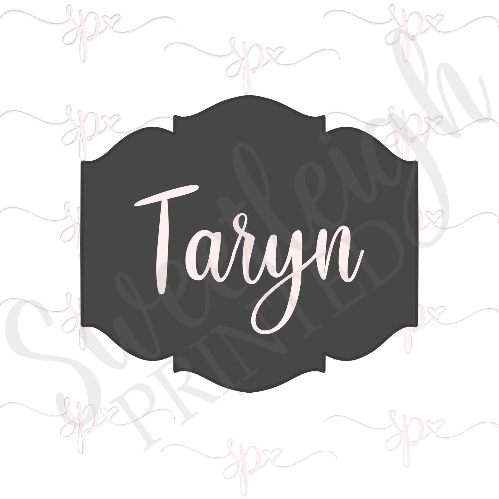 Taryn Plaque Cookie Cutter - Sweetleigh 
