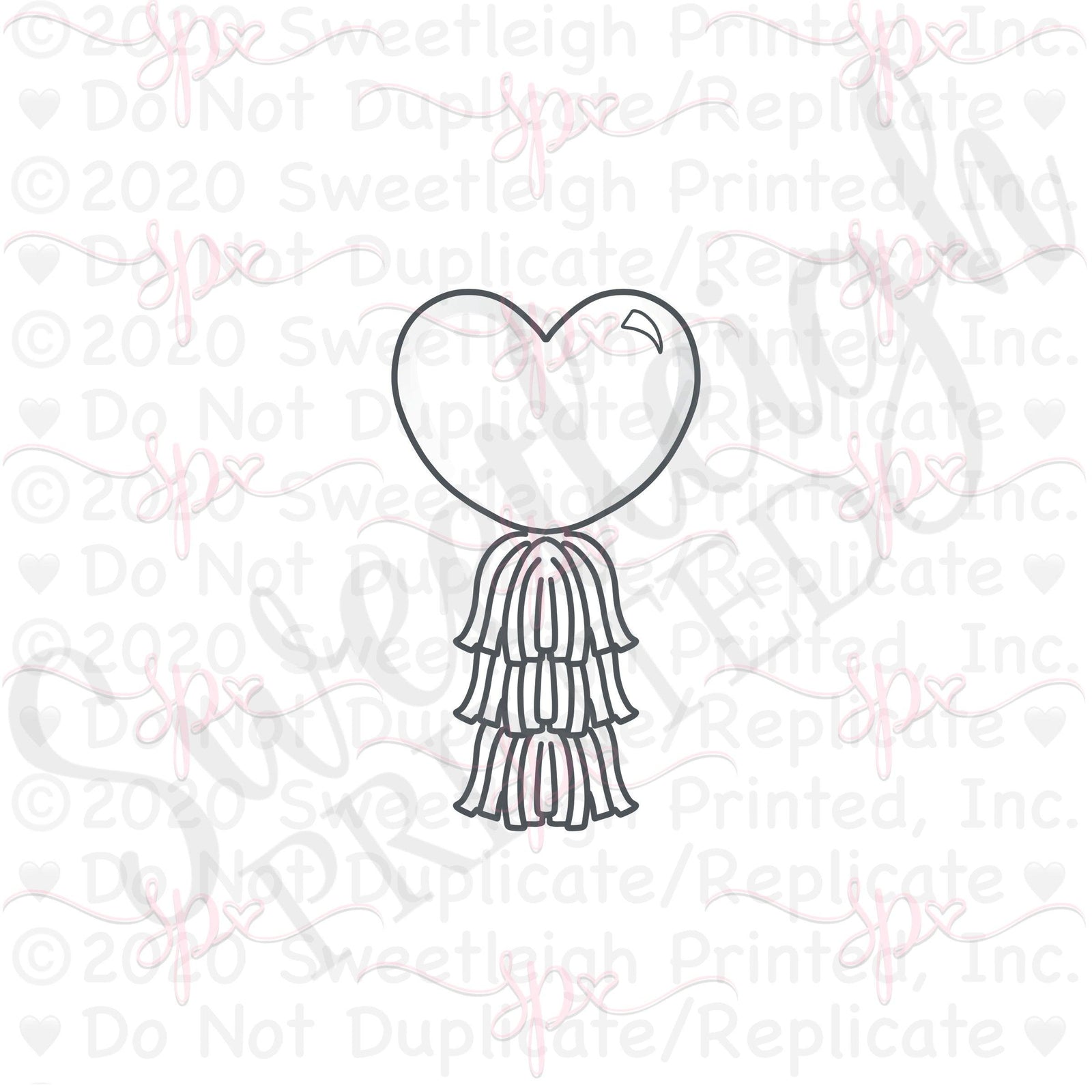 Tassel Heart Balloon Cookie Cutter - Sweetleigh 