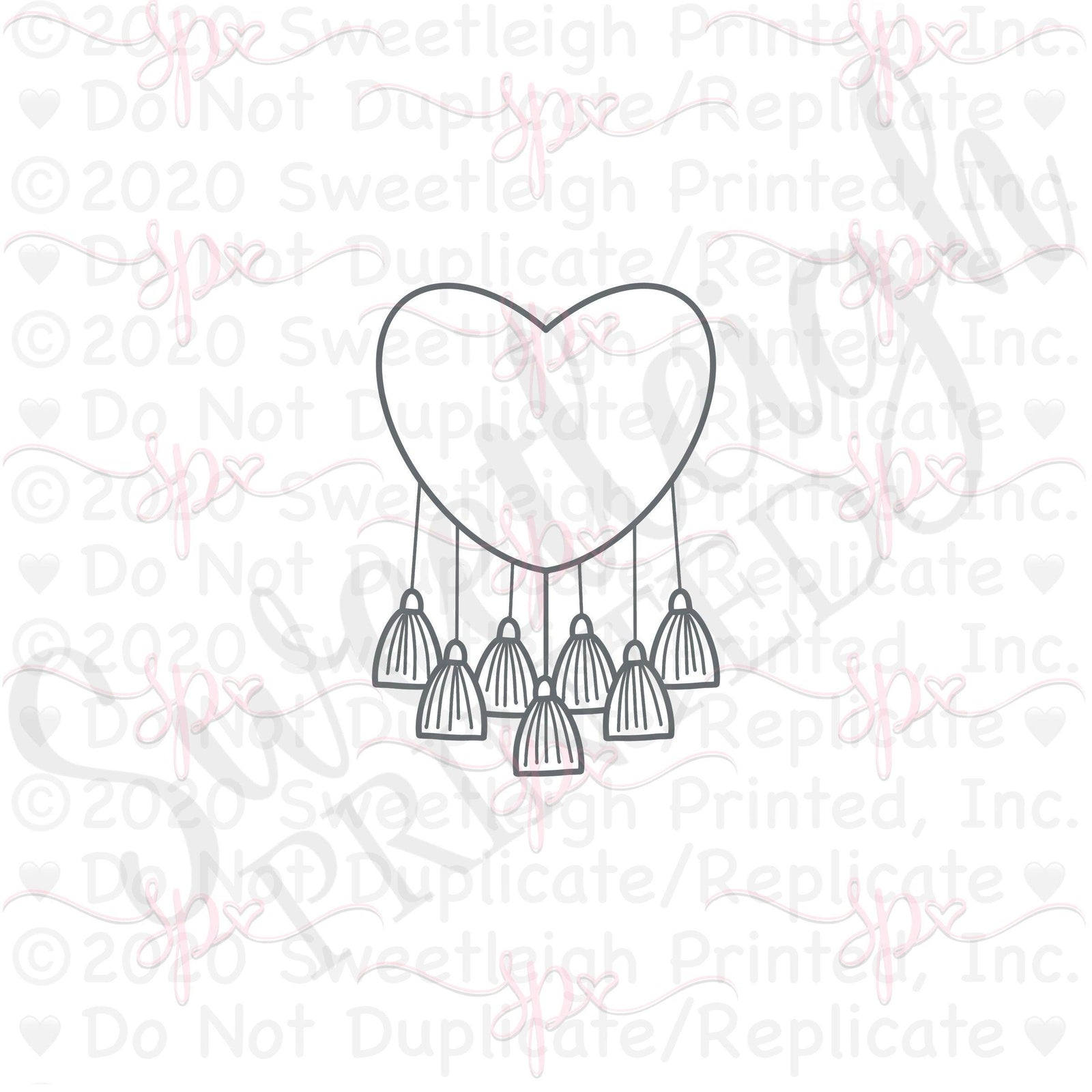 Tassel Heart Cookie Cutter - Sweetleigh 