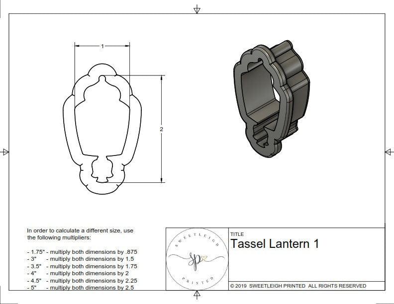 Tassel Lantern 1 Cookie Cutter - Sweetleigh 