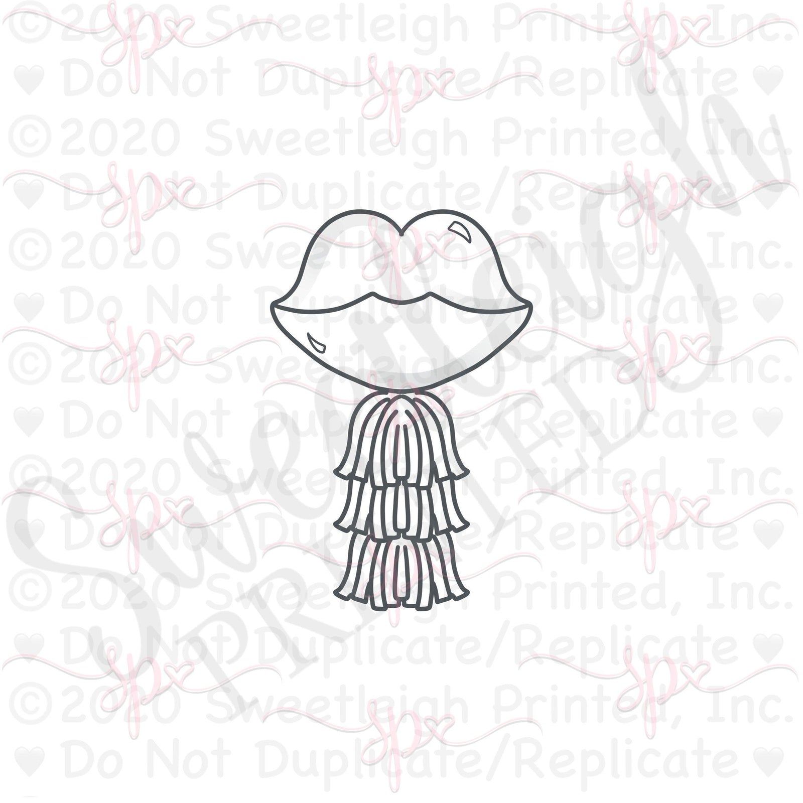 Tassel Lips Balloon Cookie Cutter - Sweetleigh 