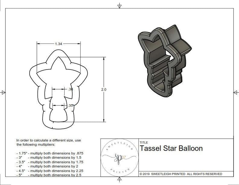 Tassel Star Balloon Cookie Cutter - Sweetleigh 