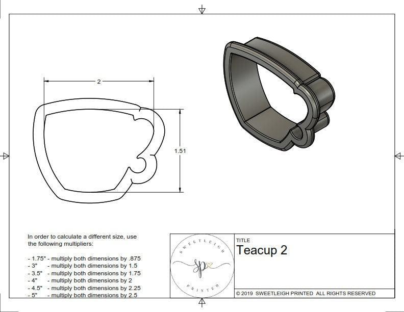 Teacup 2 Cookie Cutter - Sweetleigh 