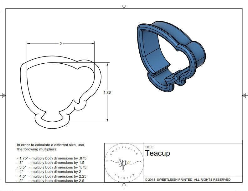 Teacup Cookie Cutter - Sweetleigh 