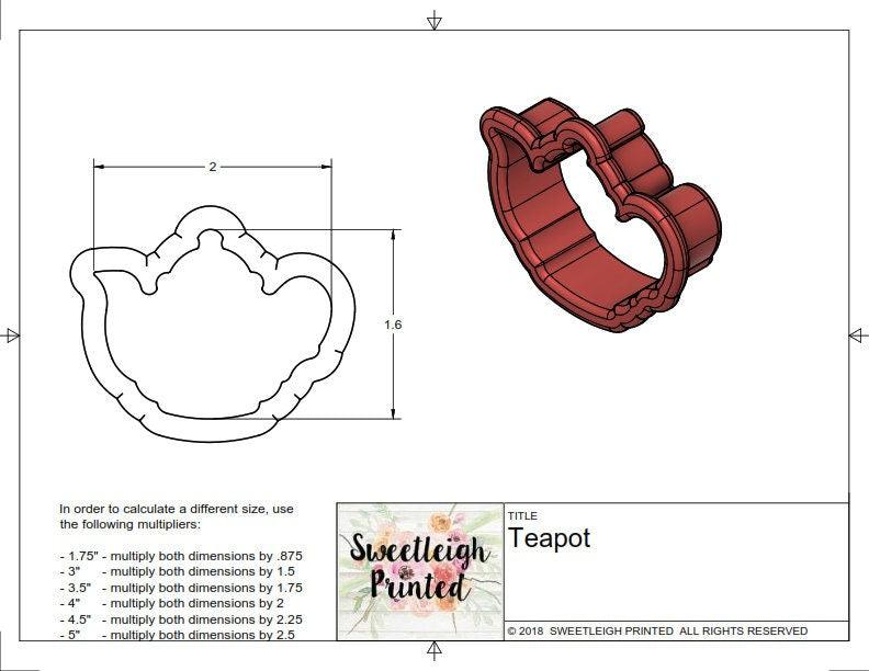 Teapot Cookie Cutter - Sweetleigh 