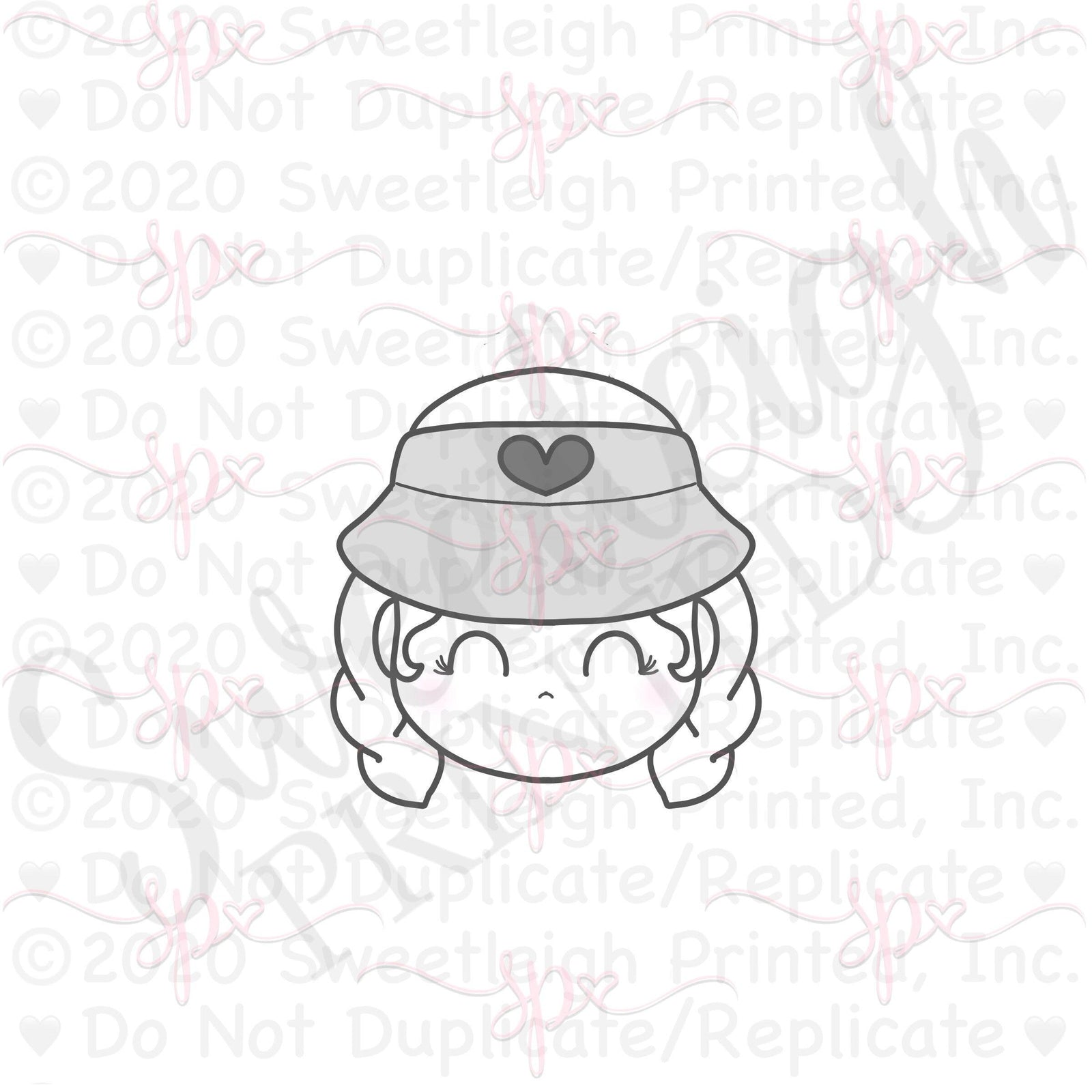 Tennis Girl Face Cookie Cutter - Sweetleigh 