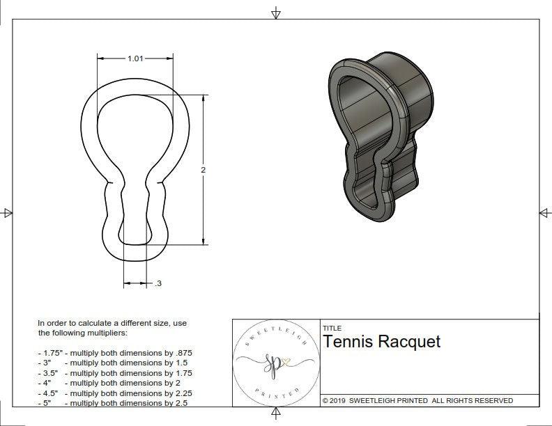 Tennis Racquet Cookie Cutter - Sweetleigh 