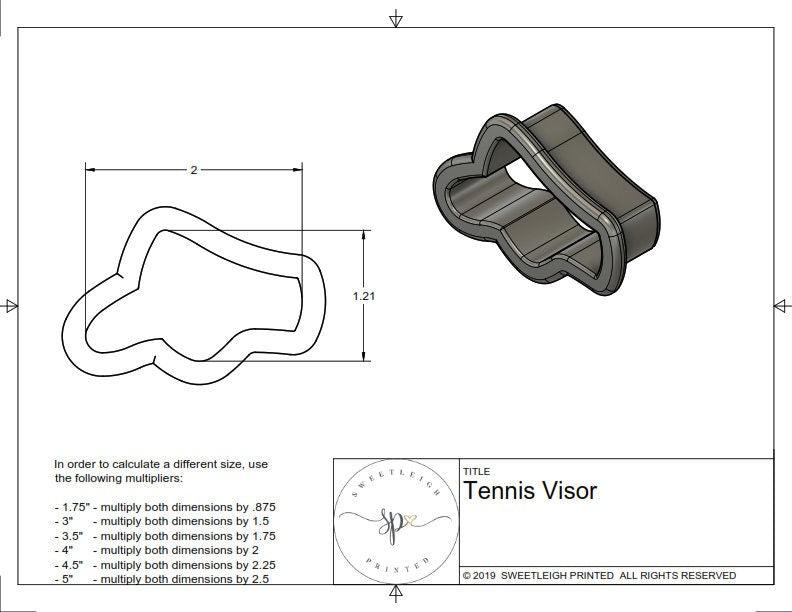 Tennis Visor Cookie Cutter - Sweetleigh 