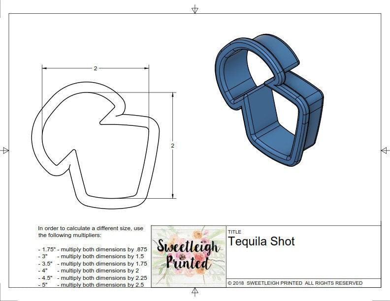 Tequila Shot Cookie Cutter - Sweetleigh 