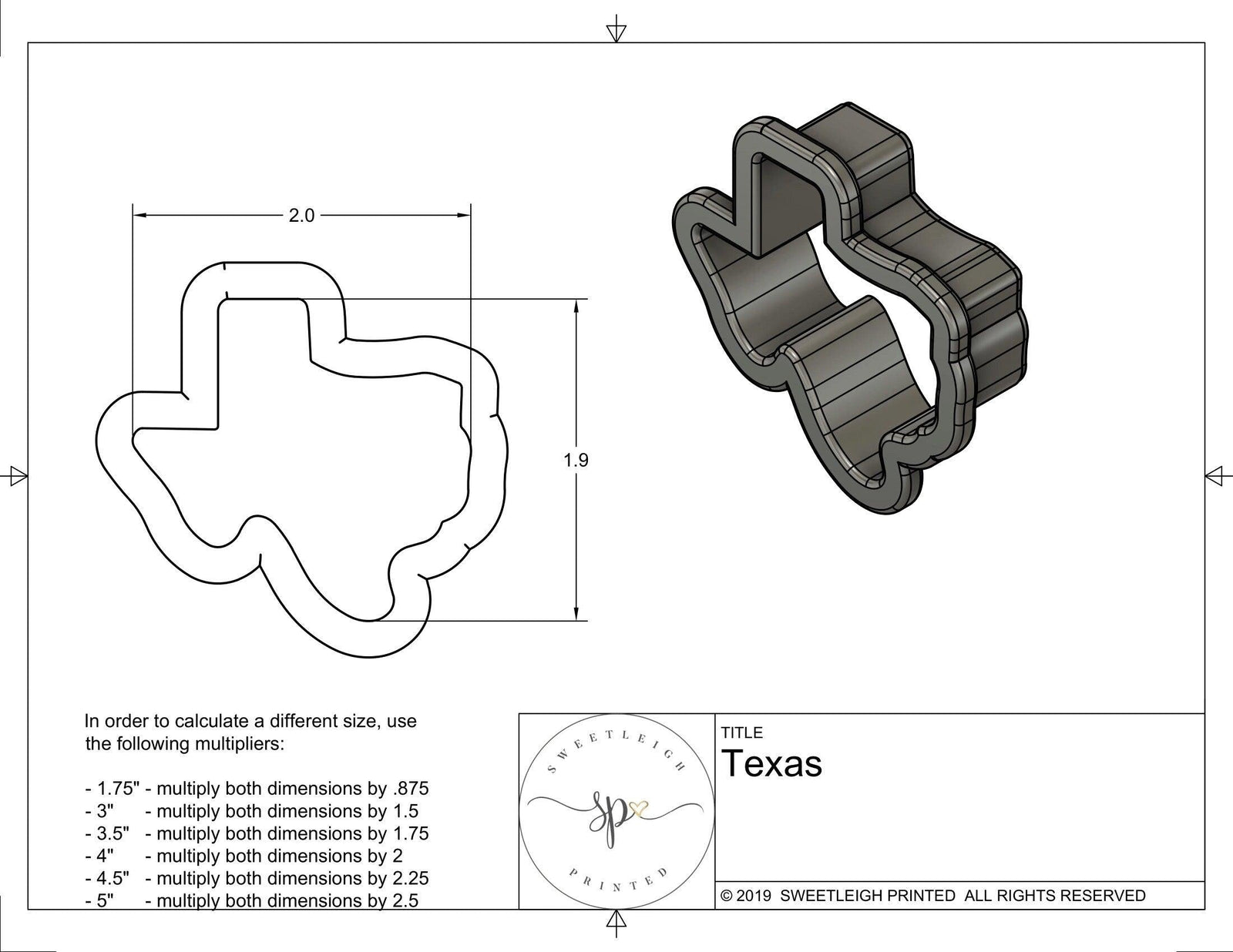 Texas Cookie Cutter - Sweetleigh 
