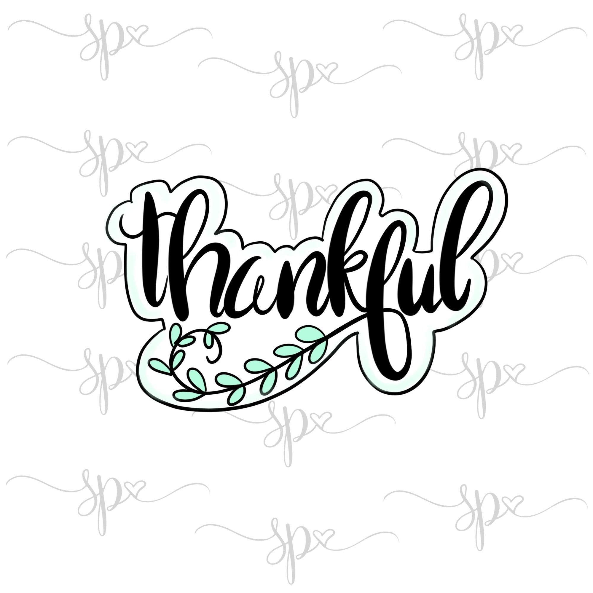 Thankful Hand Lettered Cookie Cutter - Sweetleigh 