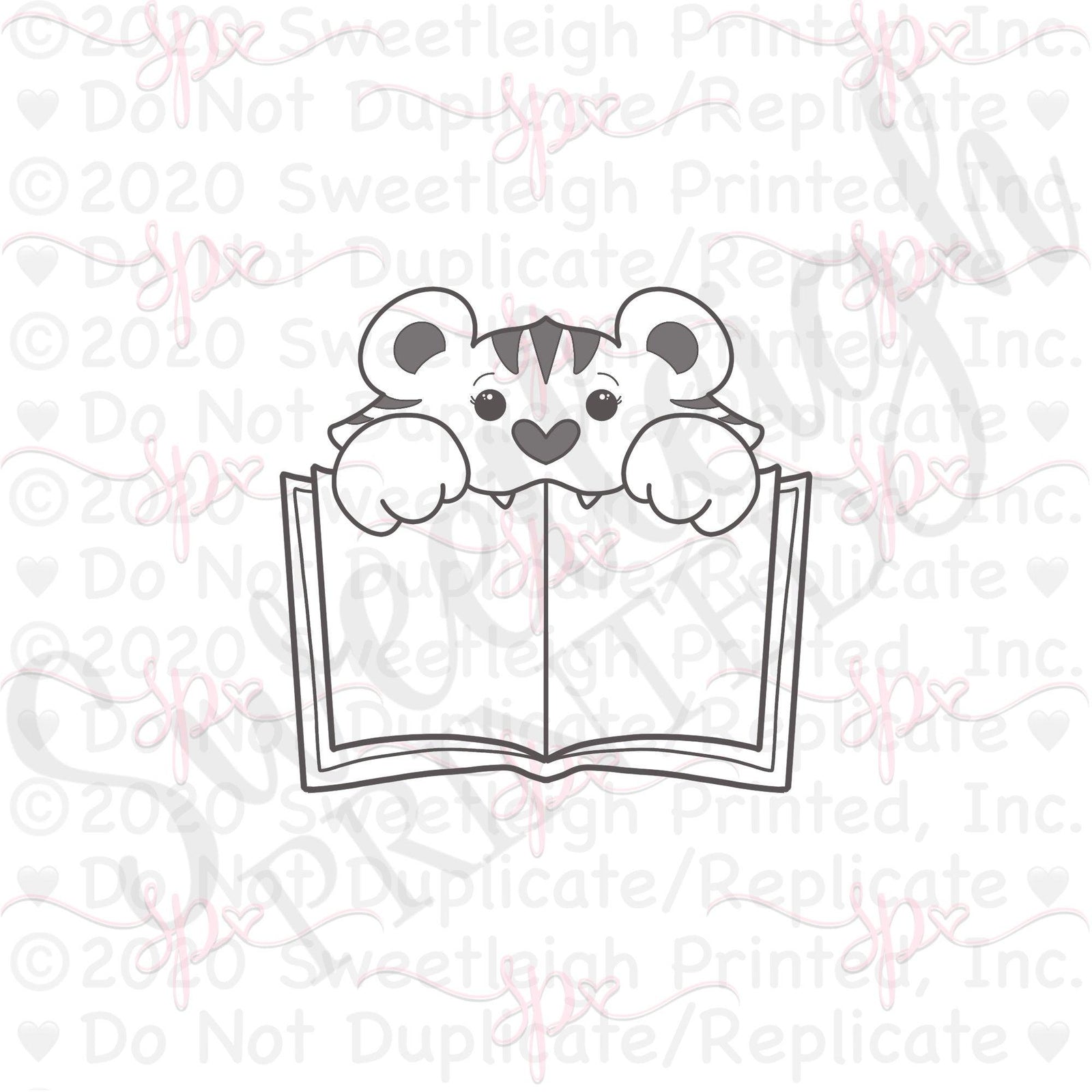 Tiger with Book Cookie Cutter - Sweetleigh 