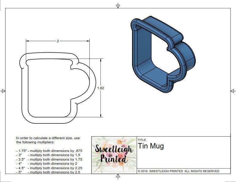 Tin Mug Cookie Cutter - Sweetleigh 