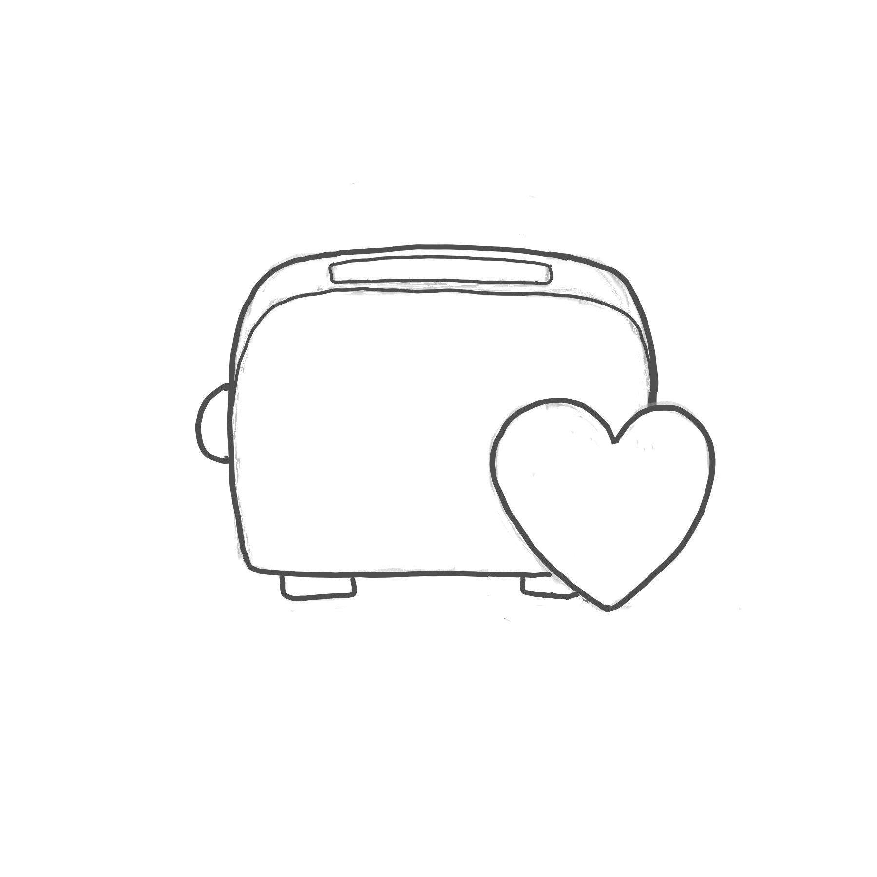 Toaster with Heart Cookie Cutter - Sweetleigh 