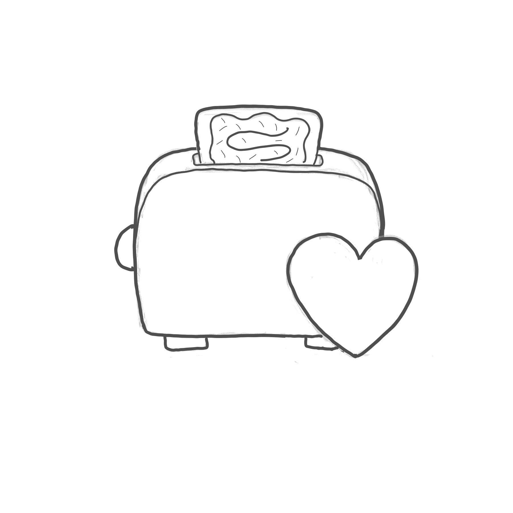 Toaster with Poptart and Heart Cookie Cutter - Sweetleigh 