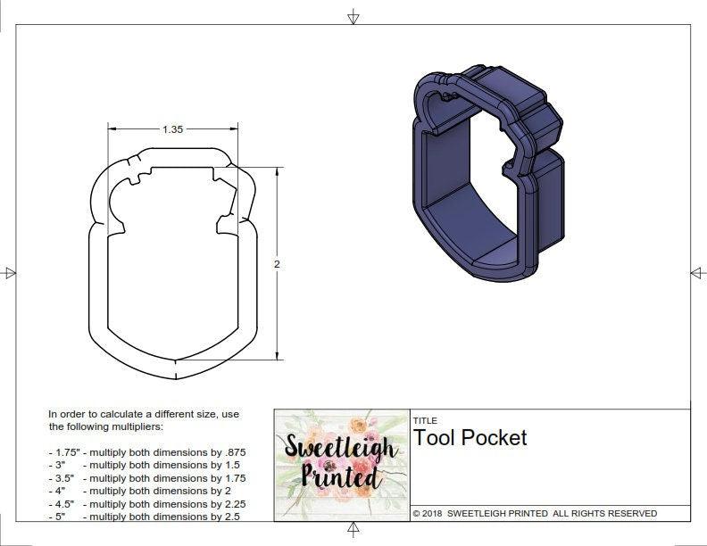 Tool Pocket Cookie Cutter - Sweetleigh 