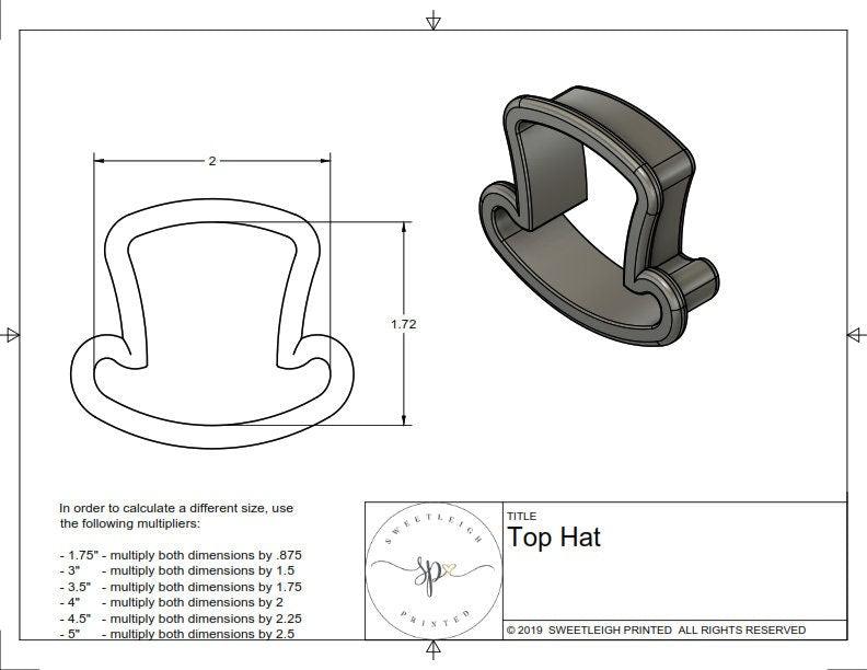 Top Hat Cookie Cutter - Sweetleigh 