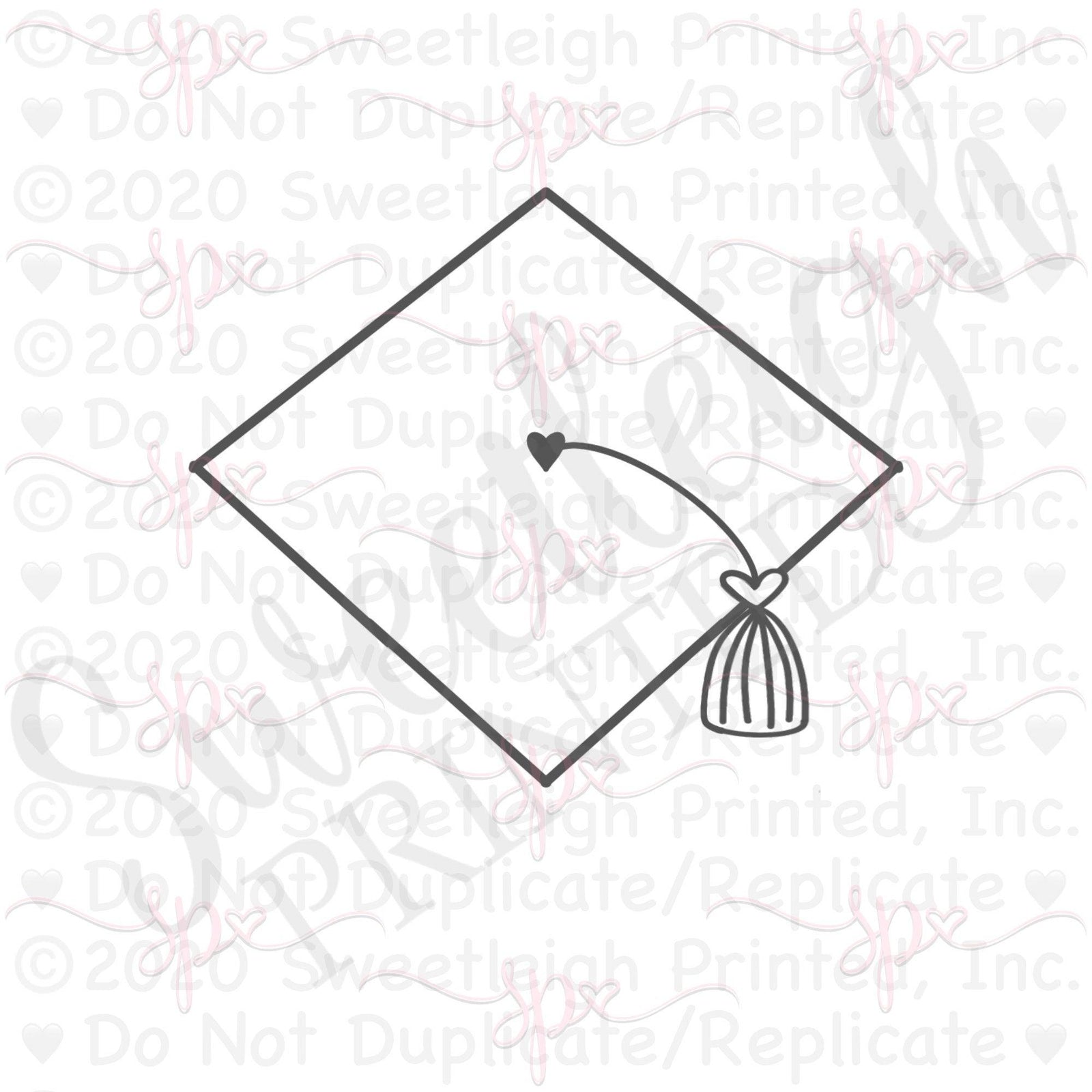 Top View Grad Cap Cookie Cutter - Sweetleigh 
