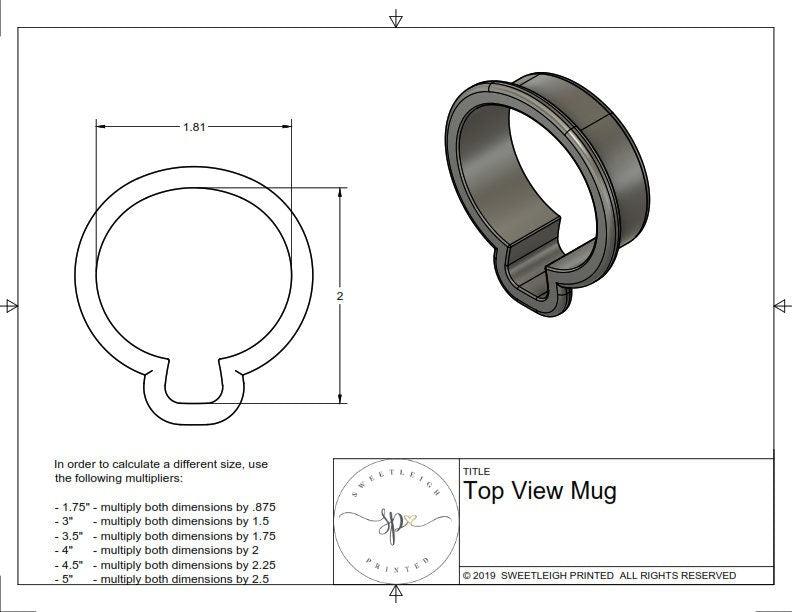 Top View Mug Cookie Cutter - Sweetleigh 