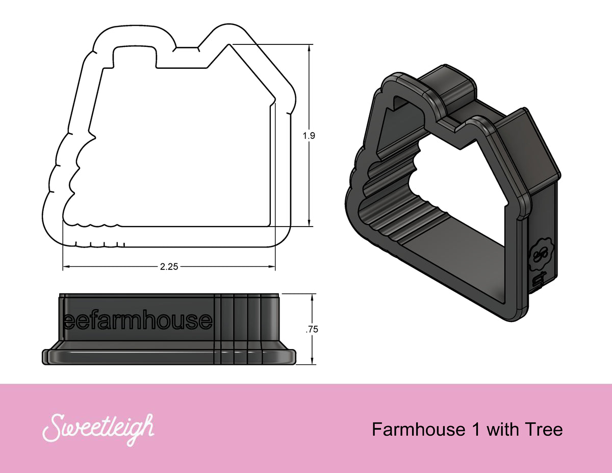Farmhouse 1 with Tree Cookie Cutter