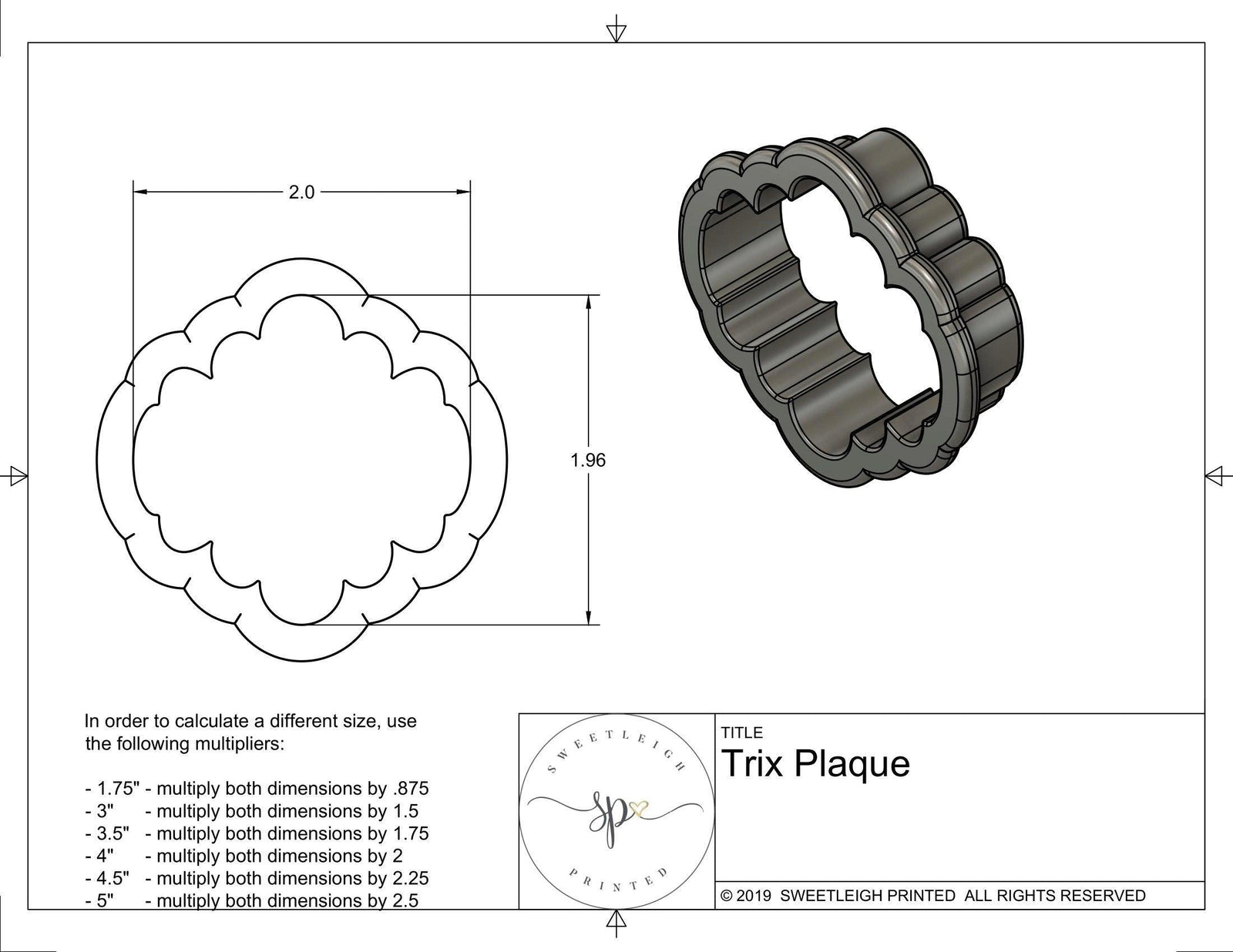 Trix Plaque Cookie Cutter - Sweetleigh 