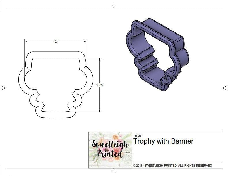 Trophy with Banner Cookie Cutter - Sweetleigh 