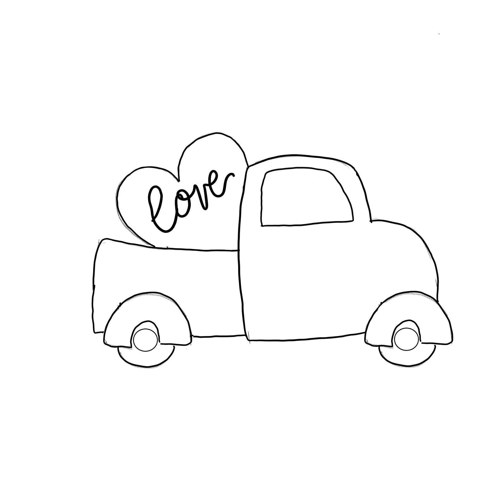 Truck with Heart Cookie Cutter - Sweetleigh 