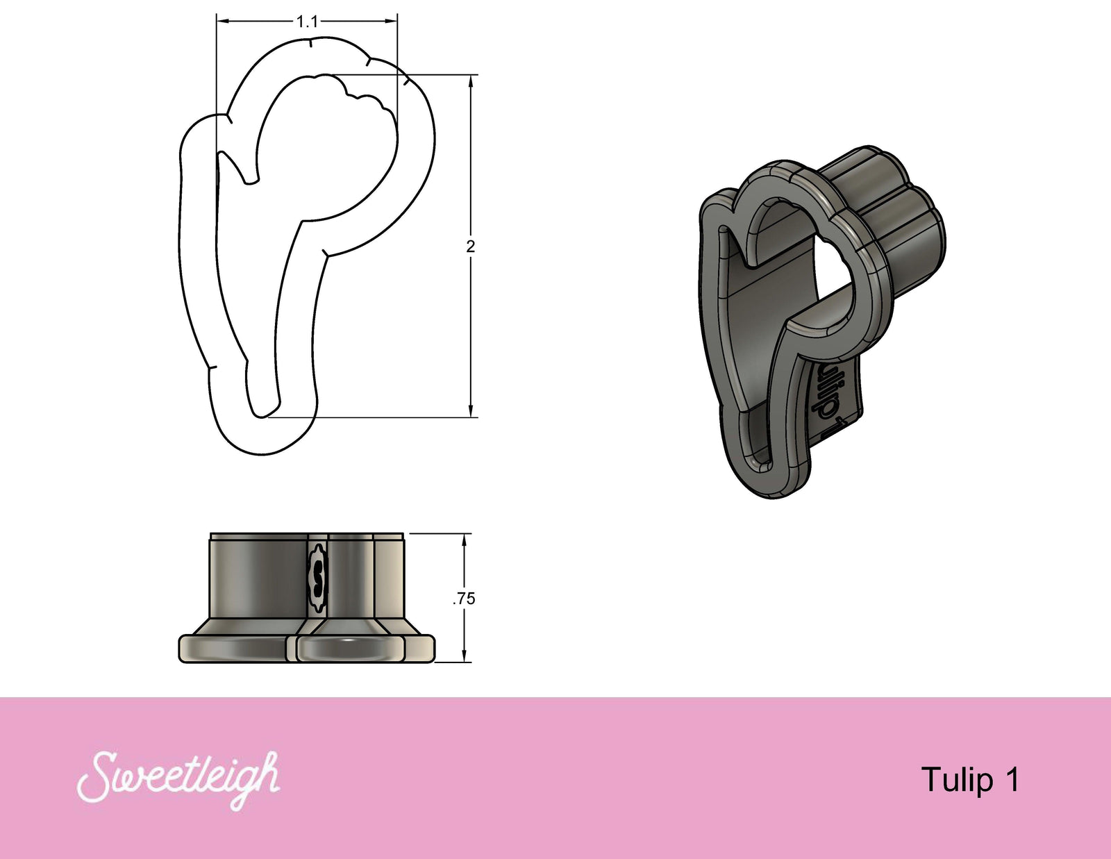 Tulip 1 Cookie Cutter - Sweetleigh 