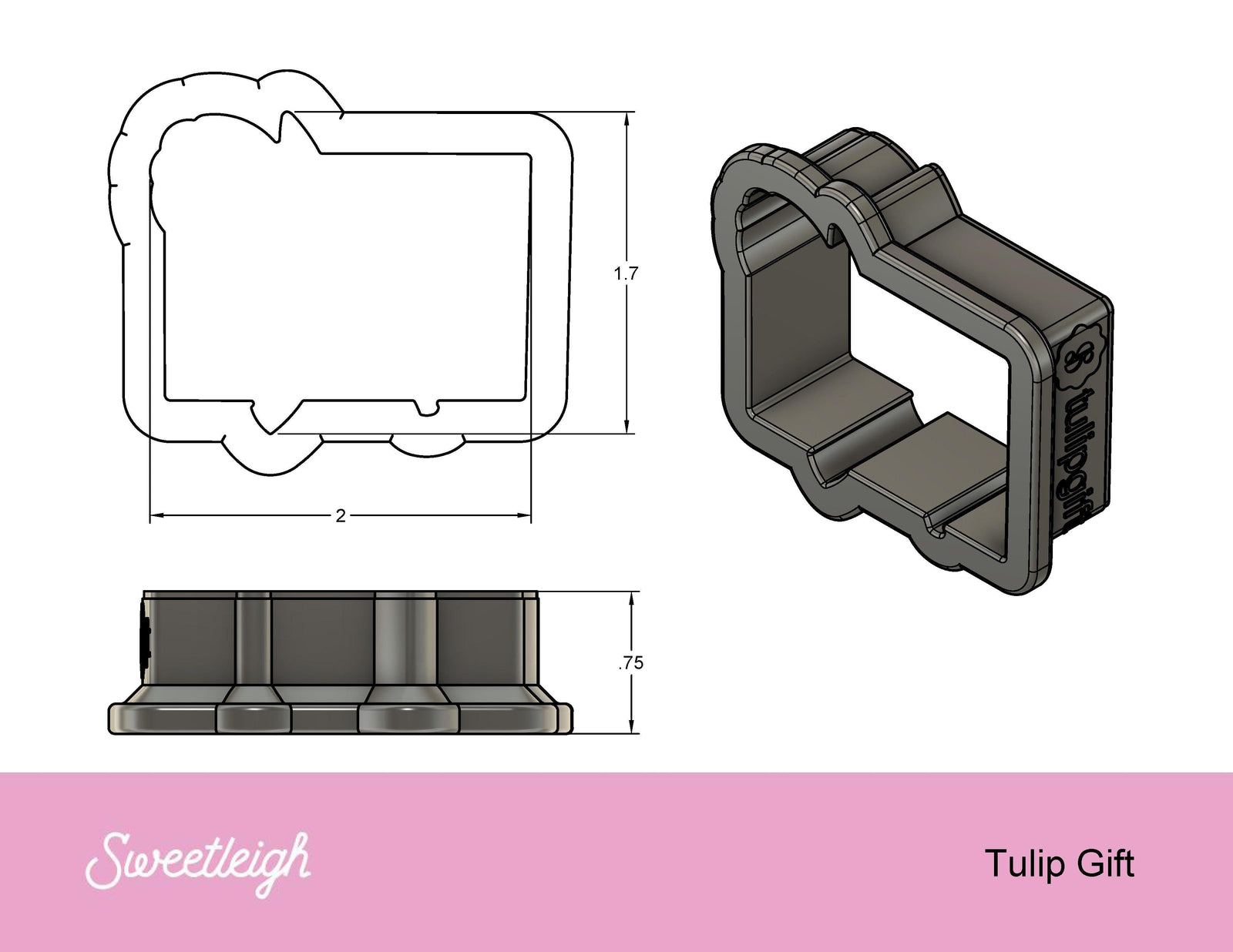 Tulip Gift Cookie Cutter - Sweetleigh 