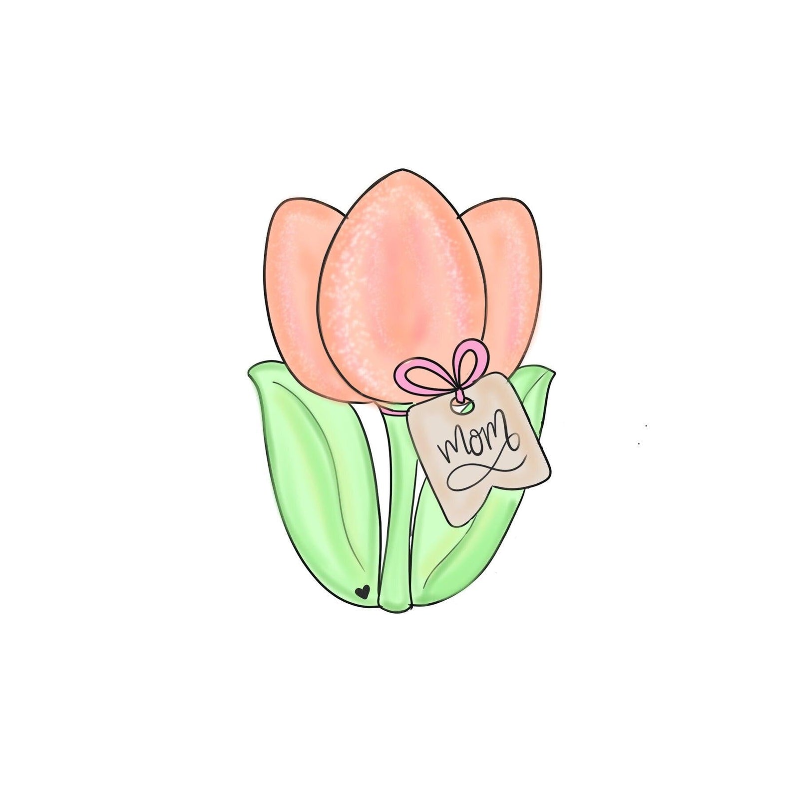 Tulip with Tag Cookie Cutter - Sweetleigh 