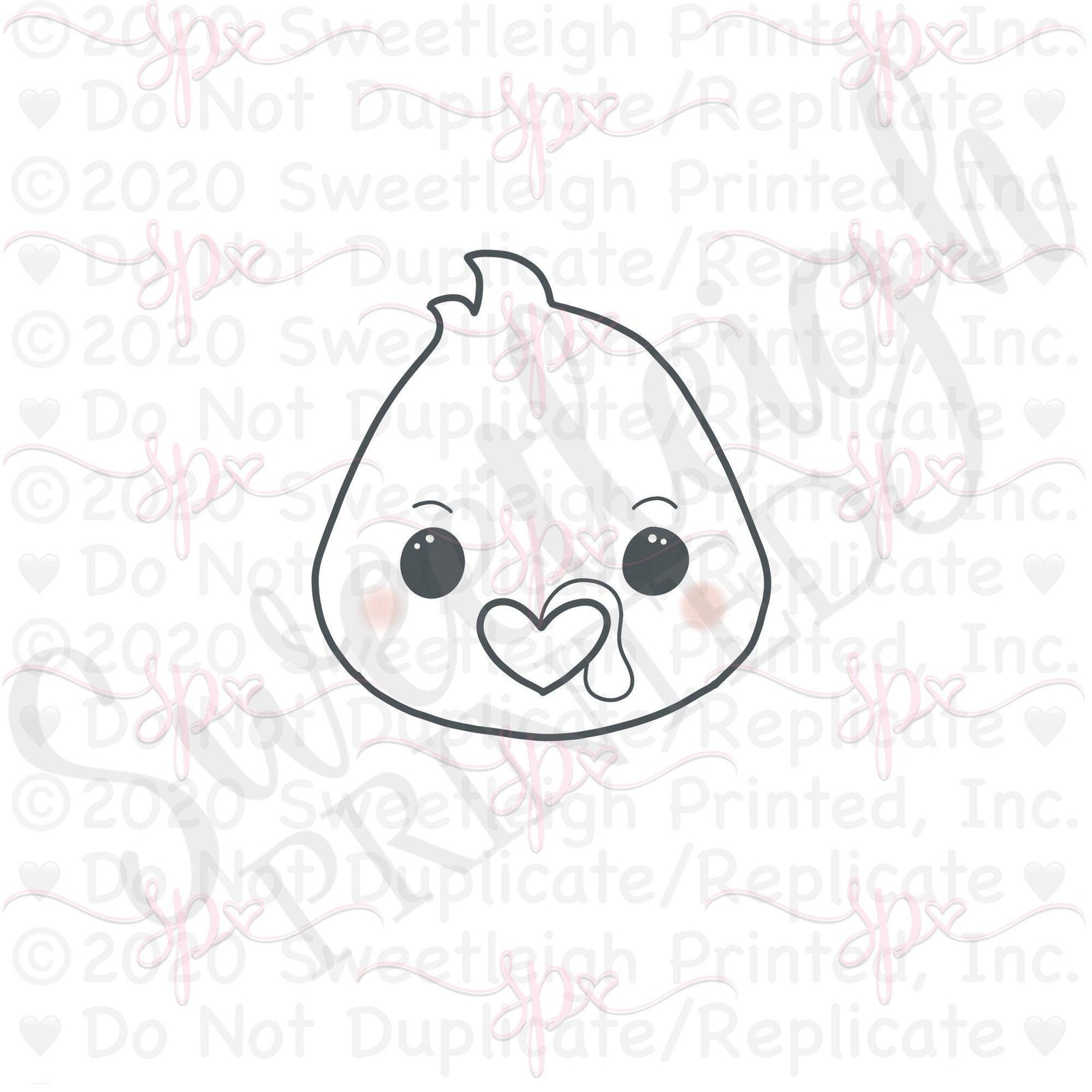 Turkey Face 2018 cookie cutter - Sweetleigh 