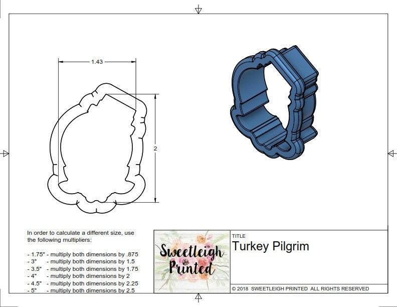 Turkey Pilgrim Cookie Cutter - Sweetleigh 
