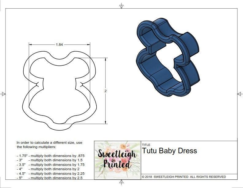 Tutu Baby Dress Cookie Cutter - Sweetleigh 
