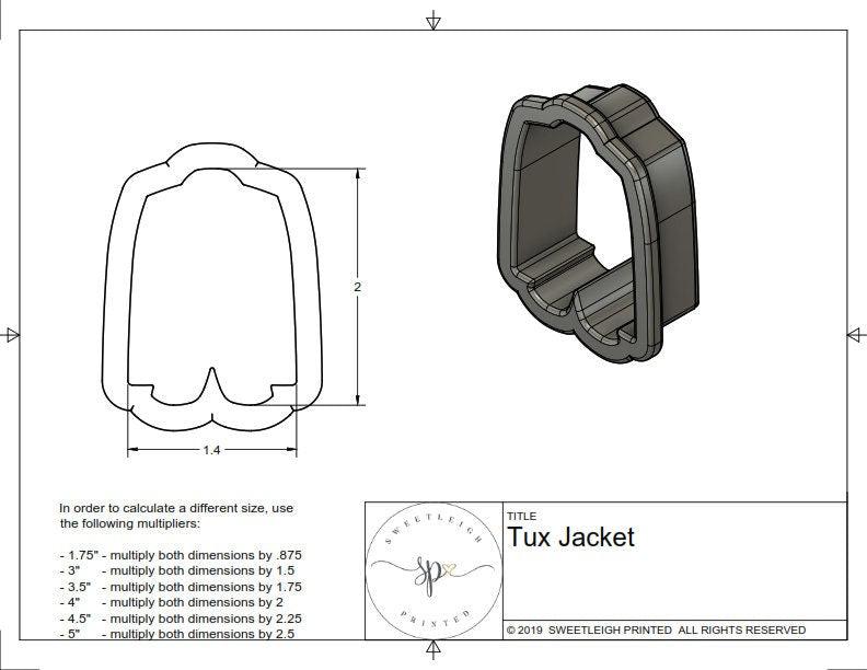 Tux Jacket Cookie Cutter - Sweetleigh 