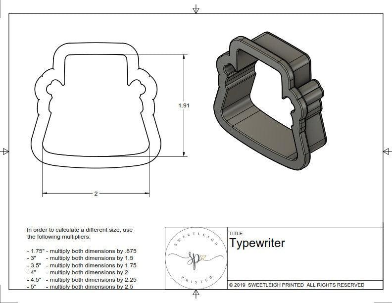 Typewriter Cookie Cutter - Sweetleigh 