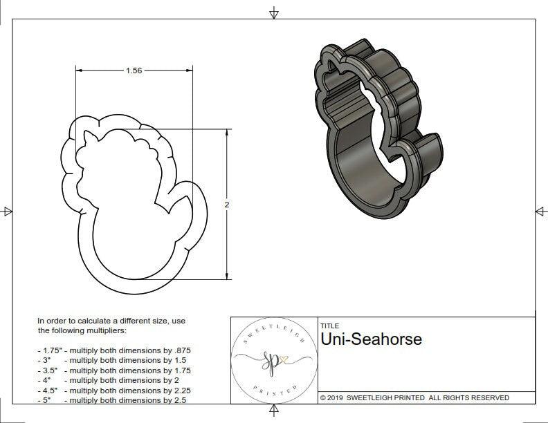 Uni-Seahorse Cookie Cutter - Sweetleigh 