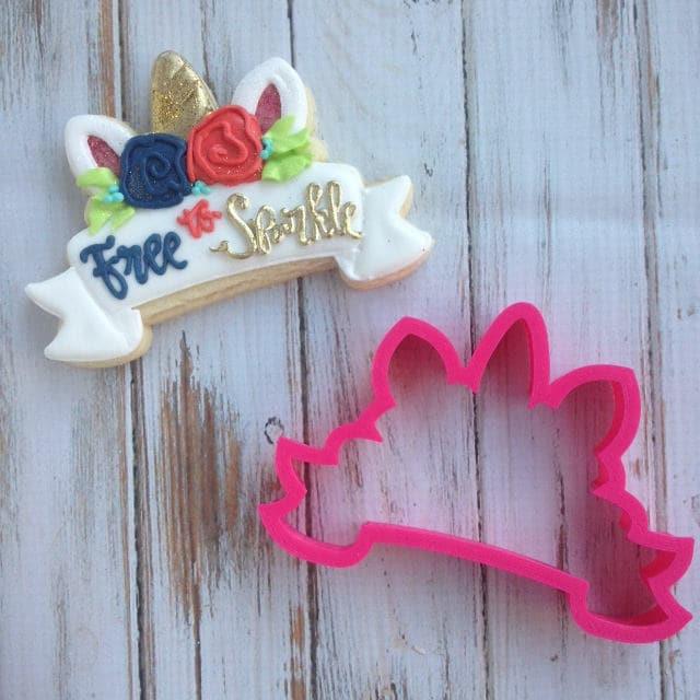Unicorn Banner Cookie Cutter - Sweetleigh 
