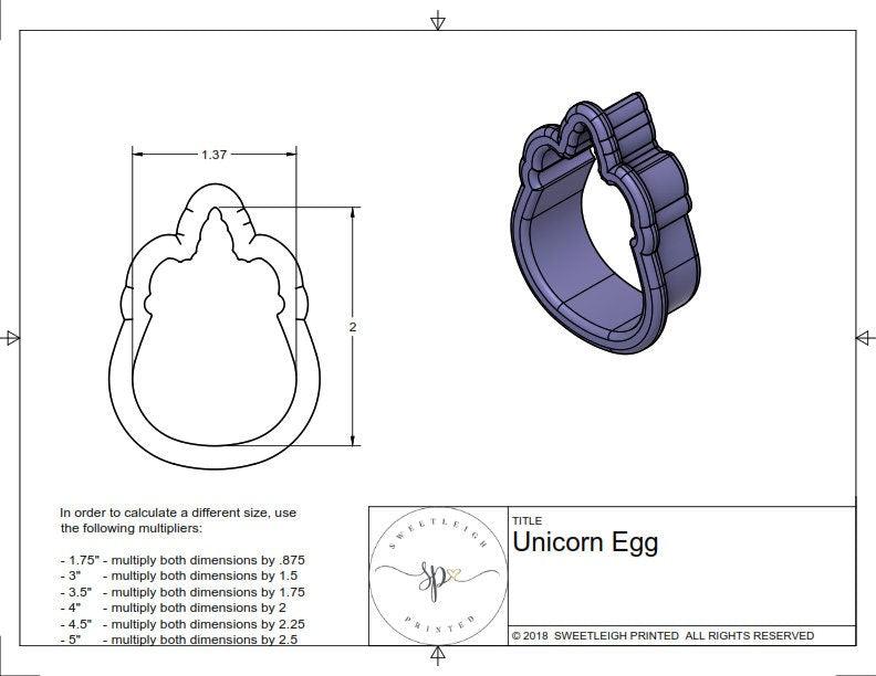 Unicorn Egg Cookie Cutter - Sweetleigh 