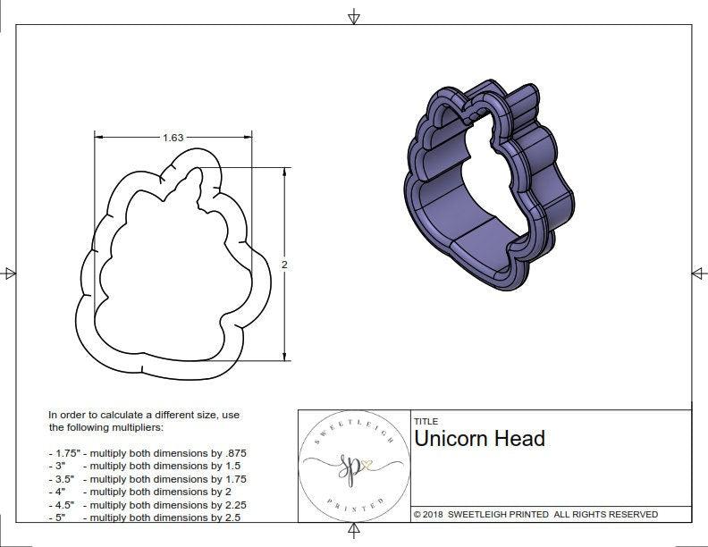 Unicorn Head Cookie Cutter - Sweetleigh 