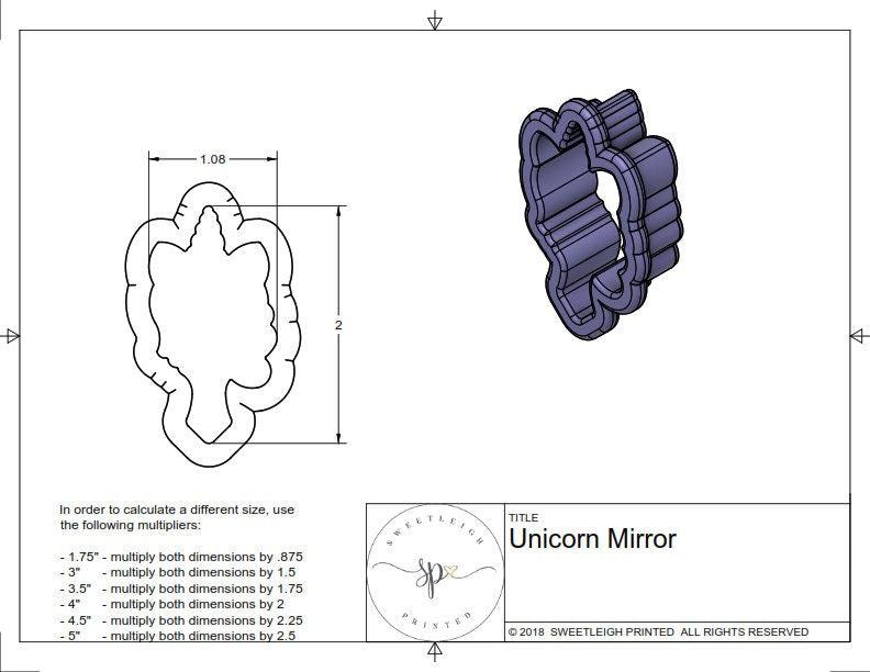 Unicorn Mirror Cookie Cutter - Sweetleigh 