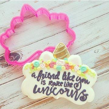 Unicorn Plaque Cookie Cutter - Sweetleigh 