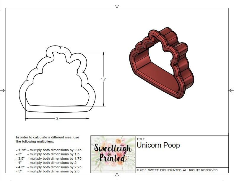 Unicorn Poop Cookie Cutter - Sweetleigh 