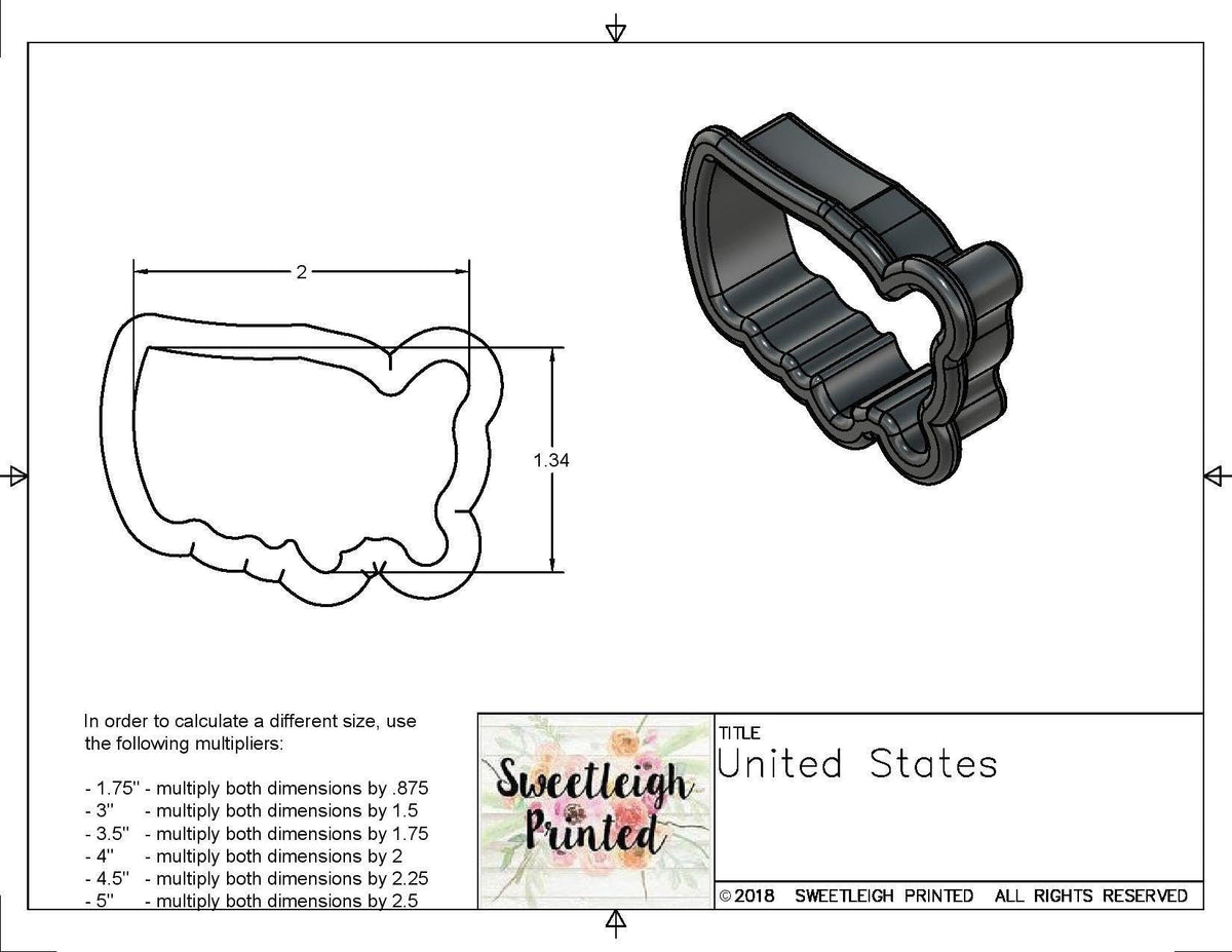 United States Cookie Cutter - Sweetleigh 