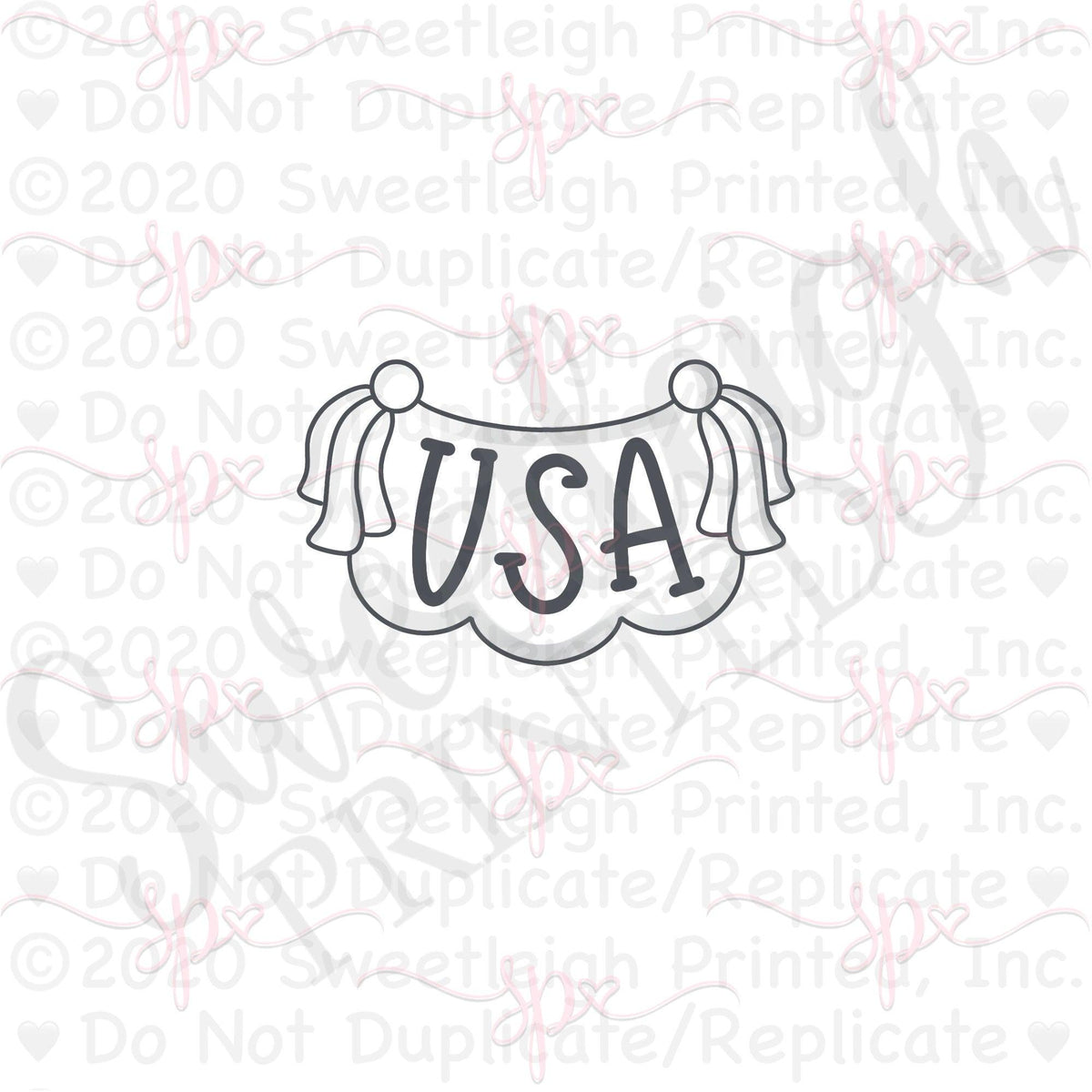 USA Banner Cookie Cutter - Sweetleigh 