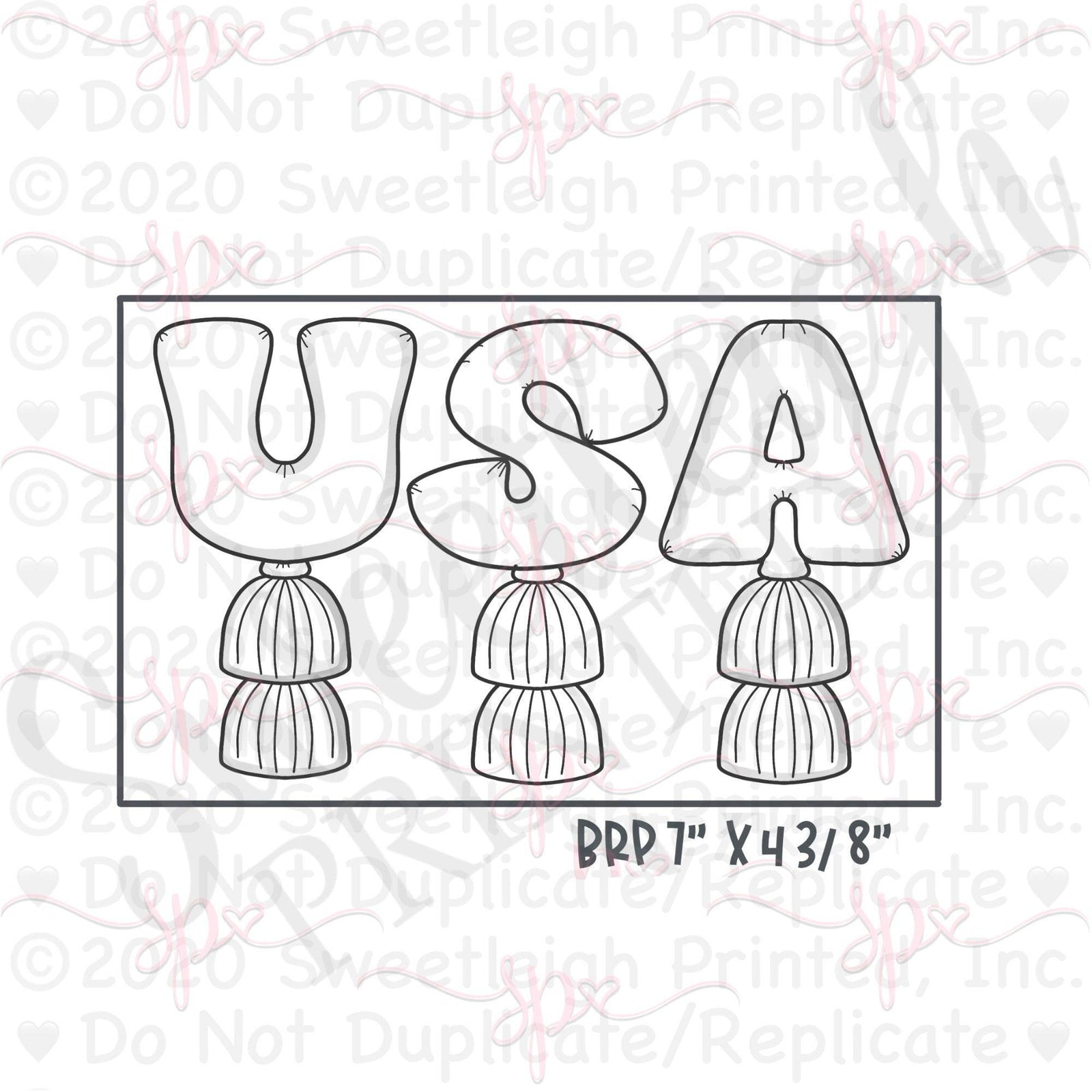 USA Tassel Balloon 3 Piece Cookie Cutter Set - Sweetleigh 