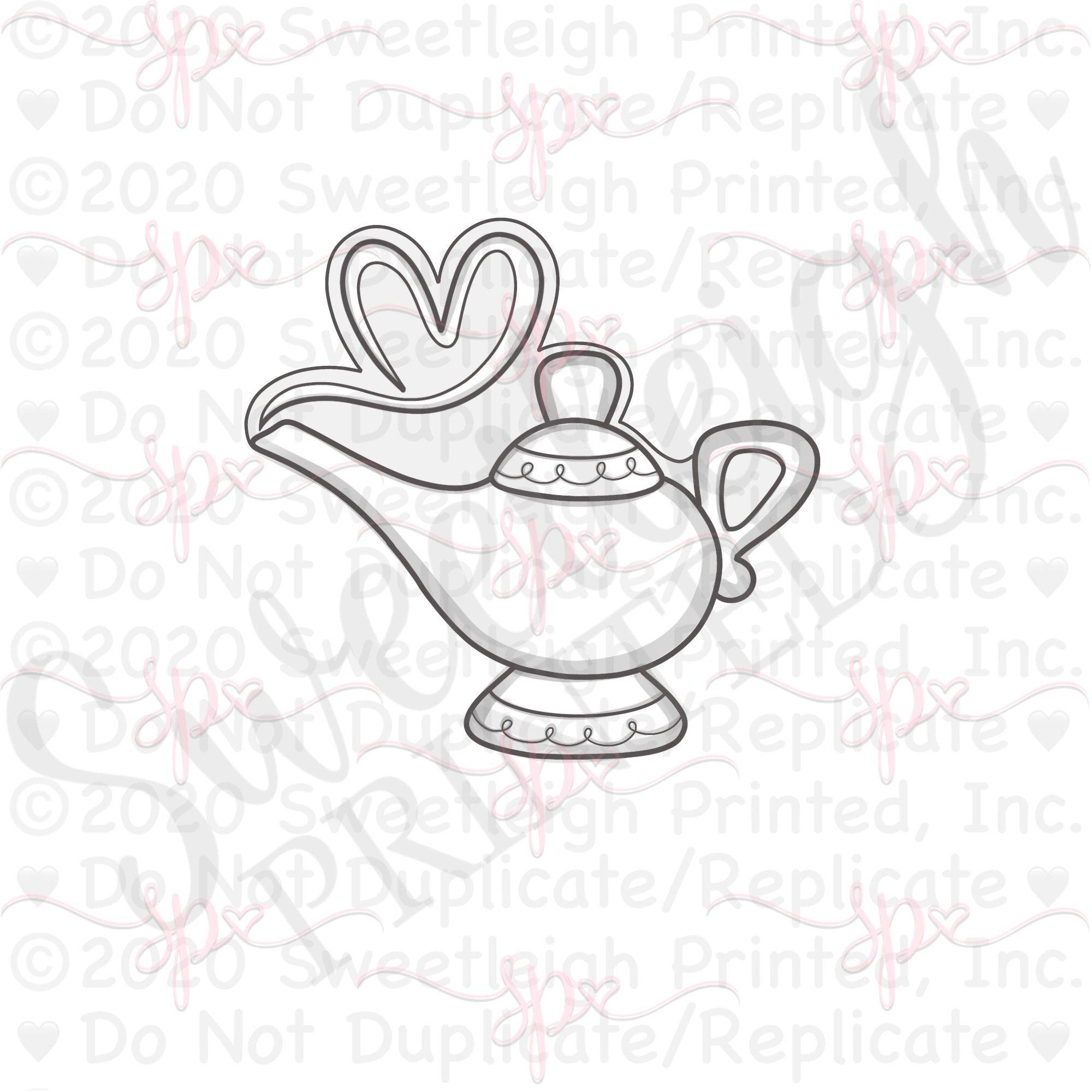 Valentine Genie Lamp Cookie Cutter - Sweetleigh 