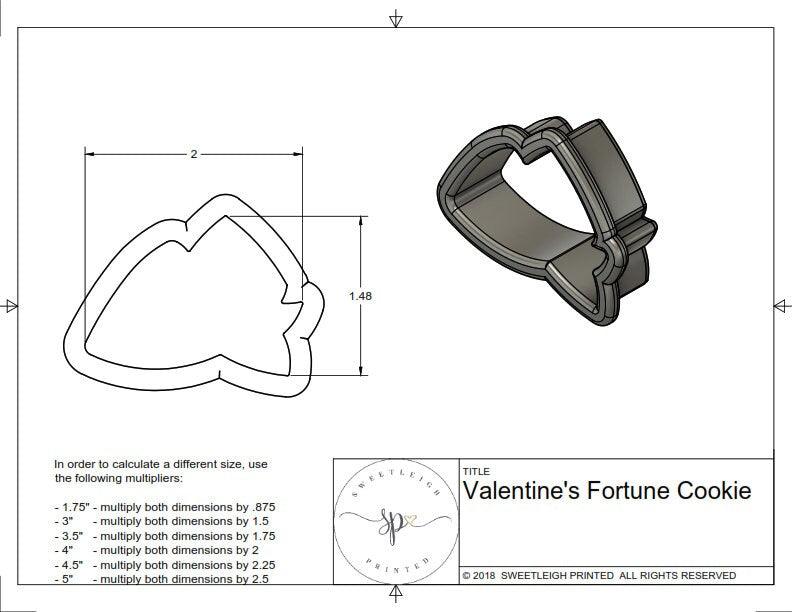 Valentine’s Fortune Cookie Cookie Cutter - Sweetleigh 