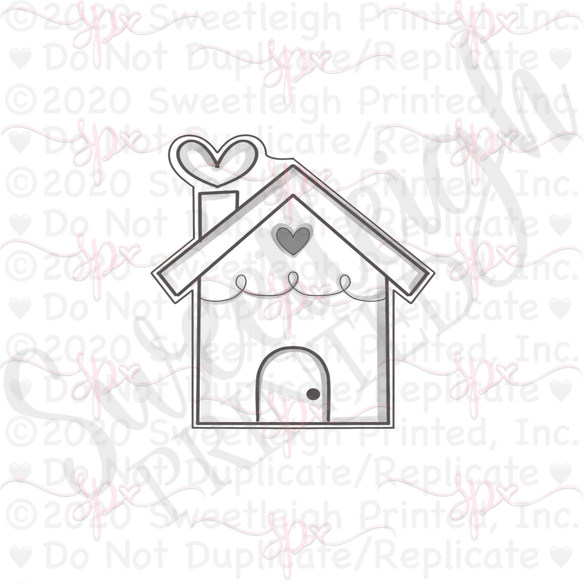 Valentine&#39;s House Cookie Cutter - Sweetleigh 